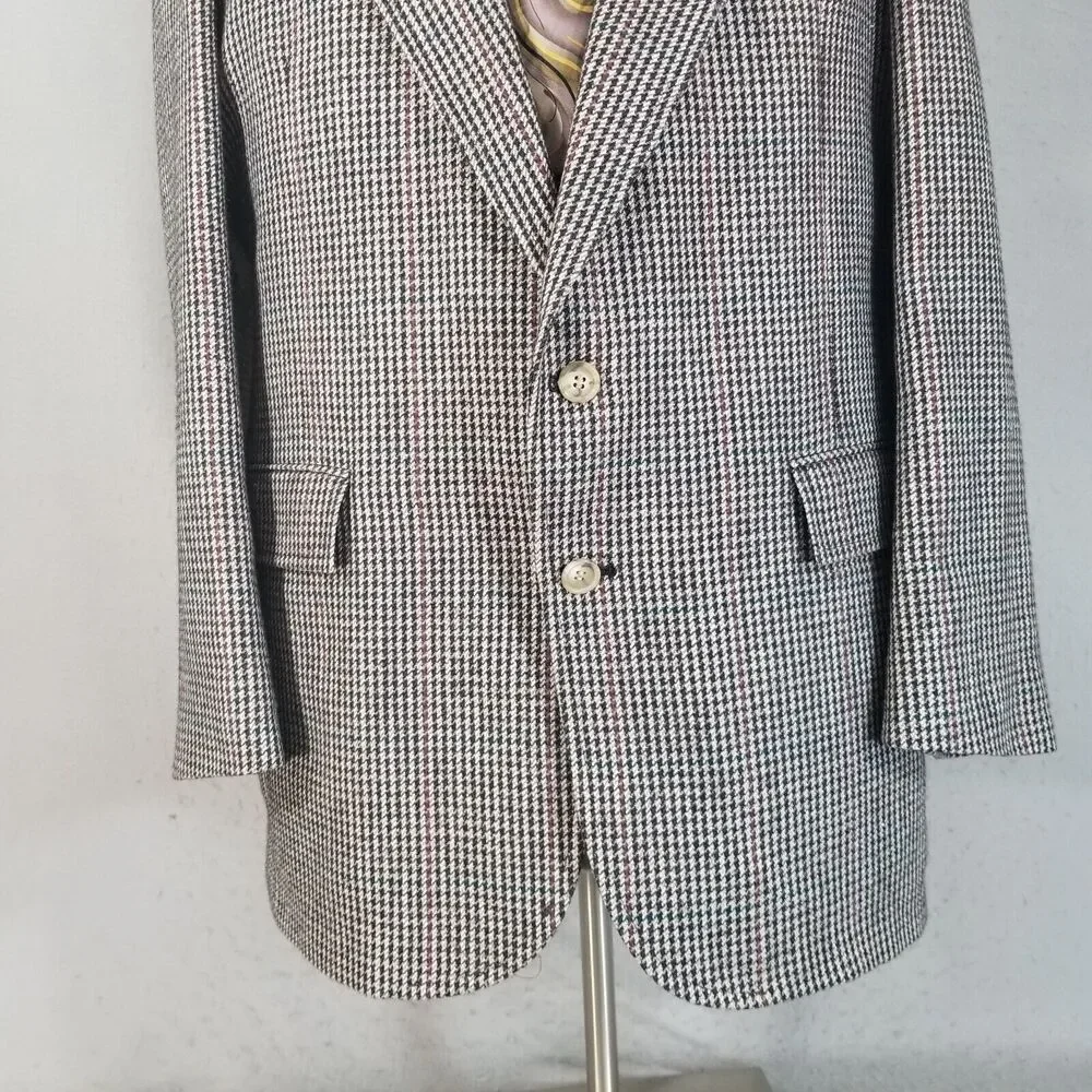 Evan Picone Jacket Sports Coat Mens 44L Brown Tweed‎ Wool Vintage USA